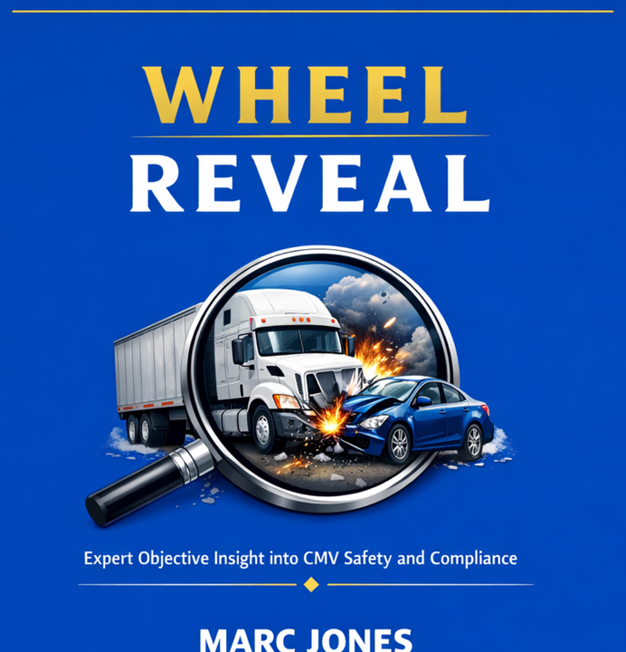 Wheel Reveal magnifying glass truck crash logo